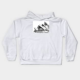 SYDNEY OPERA HOUSE ink painting .2 Kids Hoodie